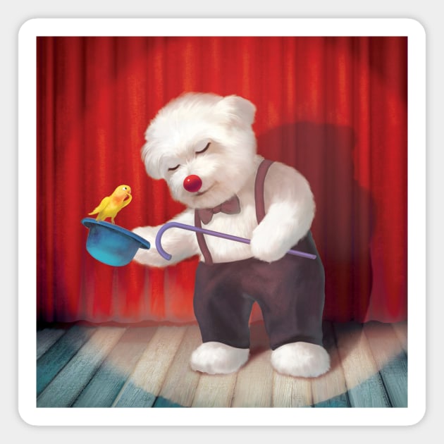 Cute dog performing magic show Magnet by zkozkohi